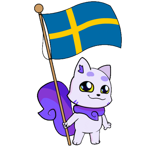 Flag Sweden Sticker by Lucky Kat Studios