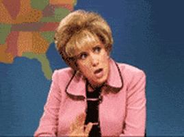 SNL gif. Kristen Wiig as a Weekend Update guest taps the desk, rolls her eyes, and sits back with an irritated expression on her face.