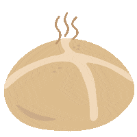 Hot Cross Bun Food Sticker by softspot.baby