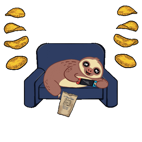 eastSloth sleep sloth 잠 potatochips Sticker