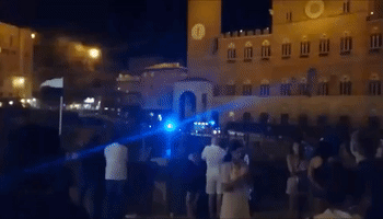 Torre Del Mangia in Siena Catches Fire