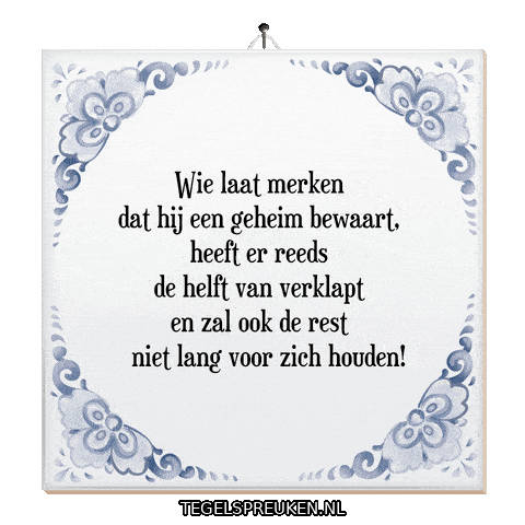 Suspense Wijsheid Sticker by Tegelspreuken.nl