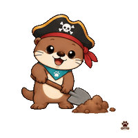 Adventure Digging Sticker by Otto the Otter by GleeSpace