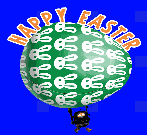 HannahtheSpanner giphyupload robot easter happy easter GIF