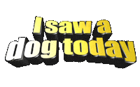 I Saw A Dog Today Sticker by GIPHY Text