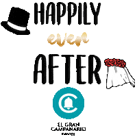 Happily Ever After Wedding Sticker by campanarioeventos