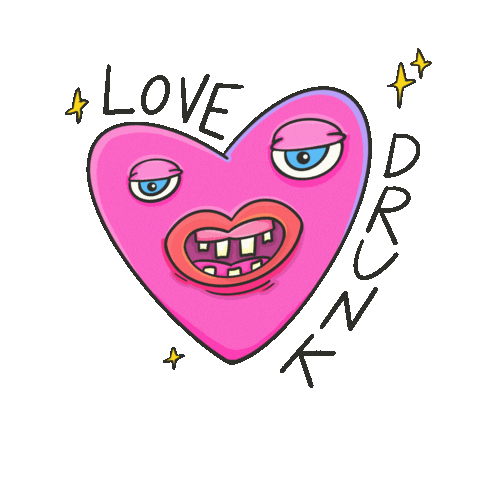 Love Drunk Heart Sticker