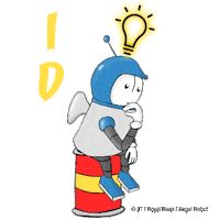 Robot Think Sticker by Royalrivermusik