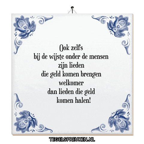 Nl Geld Sticker by Tegelspreuken.nl