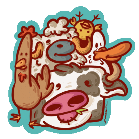 Cartoon Chicken Sticker