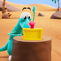 Pressing Red Button GIF by Claynosaurz
