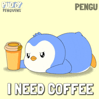 Tired Good Morning GIF by Pudgy Penguins