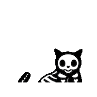 Black Cat Mouse Sticker by CatsMeowVillage