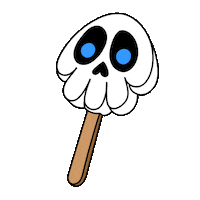 ice cream skull Sticker by Rosa Maria Renova