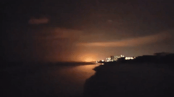 Lightning Flashes During SpaceX Launch in Florida