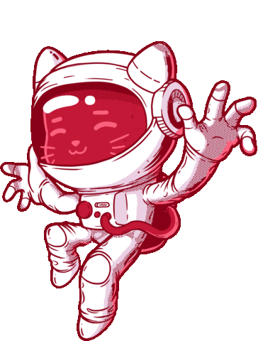 Cat Space Sticker by wehkid