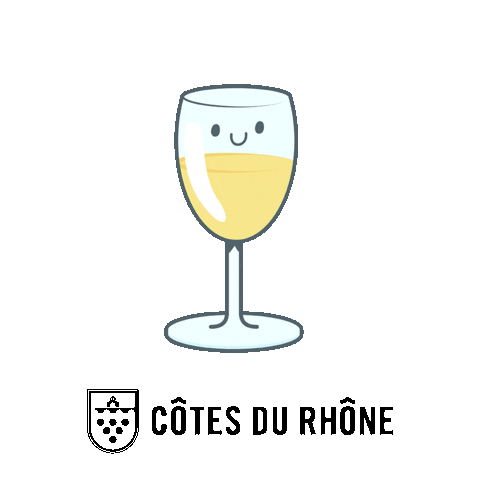 Happy White Wine Sticker by Côtes du Rhône Wines