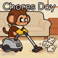 Monkey Vacuuming GIF by Chimpers