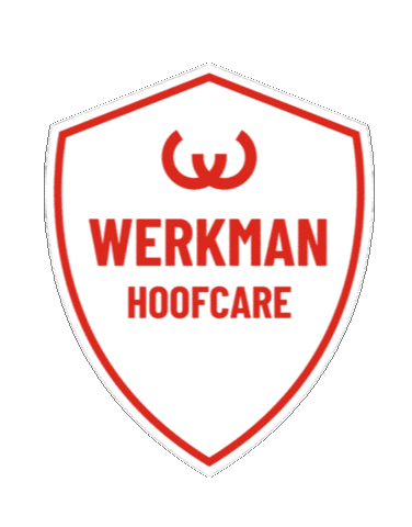 WerkmanHoofcare logo white wappen horseshoe Sticker