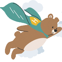 Bear Flying Sticker by KeaBabies