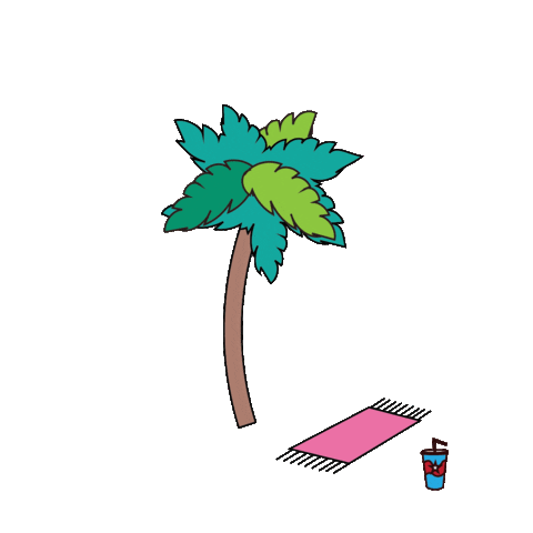 Happy Palm Tree Sticker by Mallory Ervin