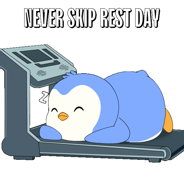 Working Out No Pain No Gain Sticker by Pudgy Penguins