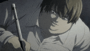 FatAnime writing death note light yagami noting GIF