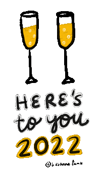 New Year Cheers Sticker by Susanne Lamb