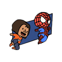 loreberroc illustration spiderman nerd nike Sticker