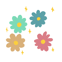 Sparkles Kawaii Flowers Sticker