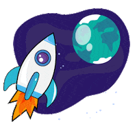 Outer Space Rocket Sticker