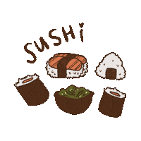 illoostrations sushi rolls maki sushi lover Sticker