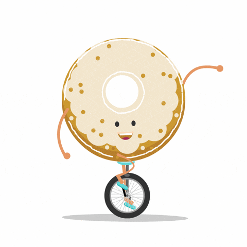 GutterRabbit giphyupload donut balance unicycle GIF