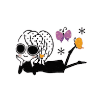 NAKAYUKA girl butterfly nakayuka Sticker