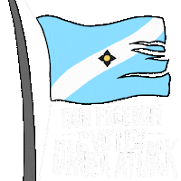 Illustrated gif. The flag of Madison, Wisconsin tattered and waving. Text, "Our freedom to vote is under attack."