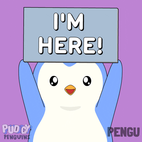 Here I Am GIF by Pudgy Penguins