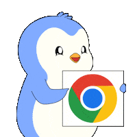 Looking Google Chrome Sticker by Pudgy Penguins