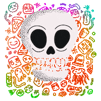 ChaulafanAtomico punk skeleton calavera dia de muertos Sticker