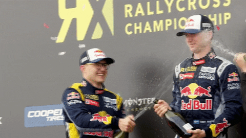 hansenmotorsport giphyupload celebrate champagne podium GIF