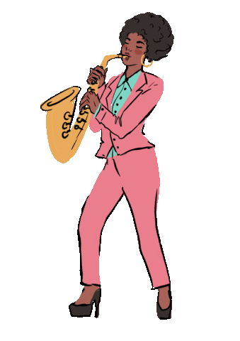 Jazz Blues Sticker by Michael Simbana illustration