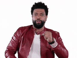 Celebrity gif. DeRay Davis looks at us with furrowed brows as he shoots his hands towards us as he flings hearts and the word, “love” towards us.