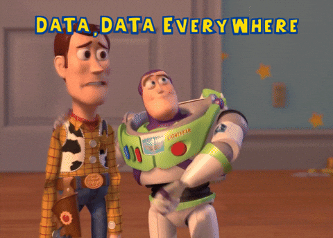 A GIF from Toy Story showing Buzz saying to Woody "Data, data everywhere."