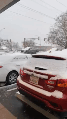 Snow Accumulates on Colorado Roads as Winter Storm Moves in