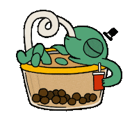 Bubble Tea Turtle Sticker by Incrediville