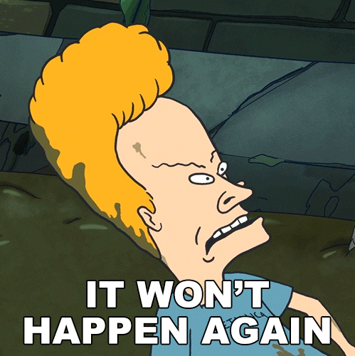 It Will Never Happen Again Beavis And Butthead GIF by Paramount+