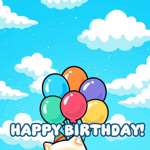 Flying Happy Birthday GIF by Mochimons