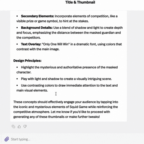 Thumbnail design visualization