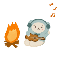Bear Guitar Sticker