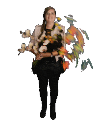 Girl Flowers Sticker by Hanneke Frankema