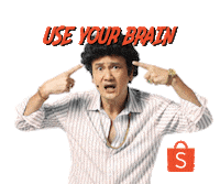 Swipe Up Use Your Brain Sticker by Shopee
